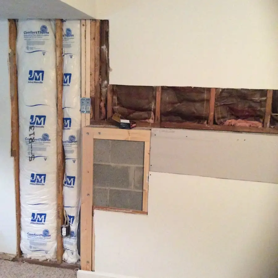Wall insulation replacement during Basement Flood Cleanup in Putnam